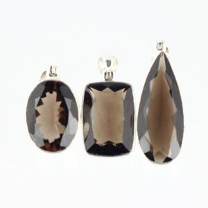 Smoky Quartz Faceted Assorted Shapes Pendant