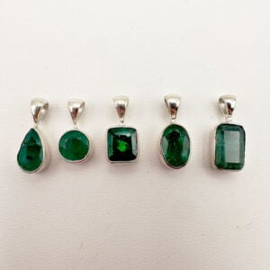 Home crystals emerald faceted pendants silver Pur Crystal Emerald, Natural, Faceted Pendant, Sterling Sliver