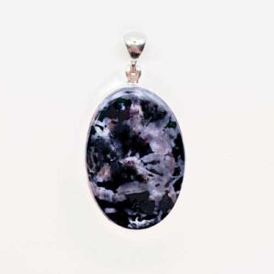 New Featured Stones indigo gabbro oval cabochon pendants Pur Crystal Indigo Gabbro, Oval Pendant, Silver Setting, High Gloss, 5.1 - 11g