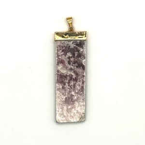 New Featured Stones lepidolite mica pendant gold 1 Pur Crystal Lepidolite Mica Pendant, Gold Setting