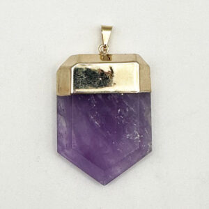 Home crystals amethyst sheild pendant Pur Crystal Amethyst, Shields, Pendants, Gold Setting 20-40g