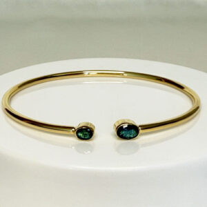Emerald, Twister Bracelet, 18k Gold Vermeil