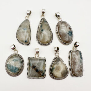 New Featured Stones euphoralite snowball pendant embelished Pur Crystal Euphoralite Snowball Pendant, Assorted Shapes, Embellished Setting