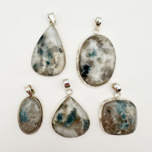 New Featured Stones euphoralite snowball pendant plain Pur Crystal Euphoralite Snowball Pendant, Assorted Shapes, Plain Setting