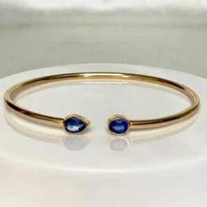 Kyanite, Faceted, Twister Bracelet, 18k Gold Vermeil