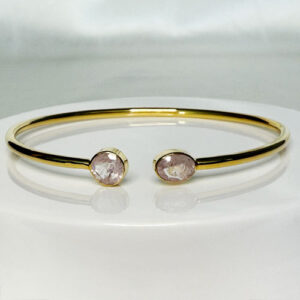 Morganite, Twister Bracelet, 18k Gold Vermeil