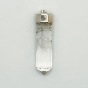Home crystals quartz clear point silver Pur Crystal Clear Quartz Point Pendant, Silver Setting