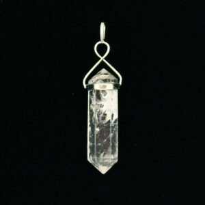Home crystals quartz double term pendnat silver Pur Crystal Quartz, Clear, Points, Double Terminated, Pendants, Silver Setting 12-13.9g