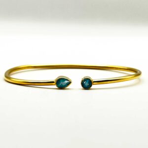 Home crystals apatite paraiba facted twister bracelet Pur Crystal Apatite, Paraiba, Faceted, Twister Bracelet, 18k Gold Vermeil
