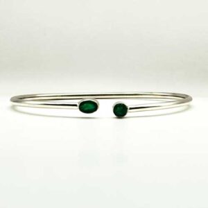 Home crystals emerald faceted twister bracelet Pur Crystal Emerald, Faceted, Twister Bracelet, Sterling Silver