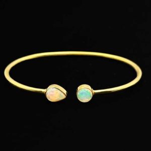 Home crystals opal ethiopian twister bracelet Pur Crystal Opal, Ethiopian, Polished, Twister Bracelet, 18k Gold Vermeil
