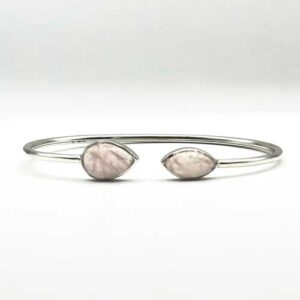 Home crystals quartz rose twister bracelet silver Pur Crystal Rose Quartz, Polished, Twister Bracelet, Sterling Silver