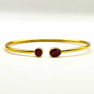 Home crystals ruby faceted twister gold bracelet Pur Crystal Ruby, Faceted, Twister Bracelet, 18k Gold Vermeil