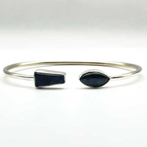 Home crystals shungite twister bracelet Pur Crystal Shungite, Polished, Twister Bracelet, Sterling Silver