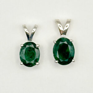 Home crystals emerald facted oval pendant Pur Crystal Natural Emerald, Faceted Pendant, Oval Prong Setting, Sterling Silver