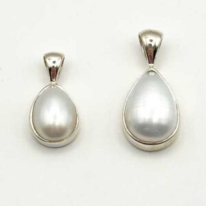 Pearl, Pendant, Silver Setting, Teardrop