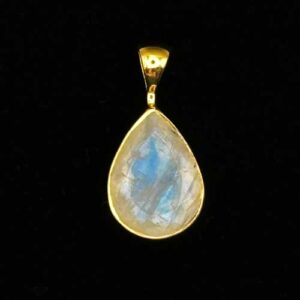 Home crystals rainbow moonstone gold teardrop Pur Crystal Rainbow Moonstone, Faceted Pendant, Gold Plated, Teardrops, Medium